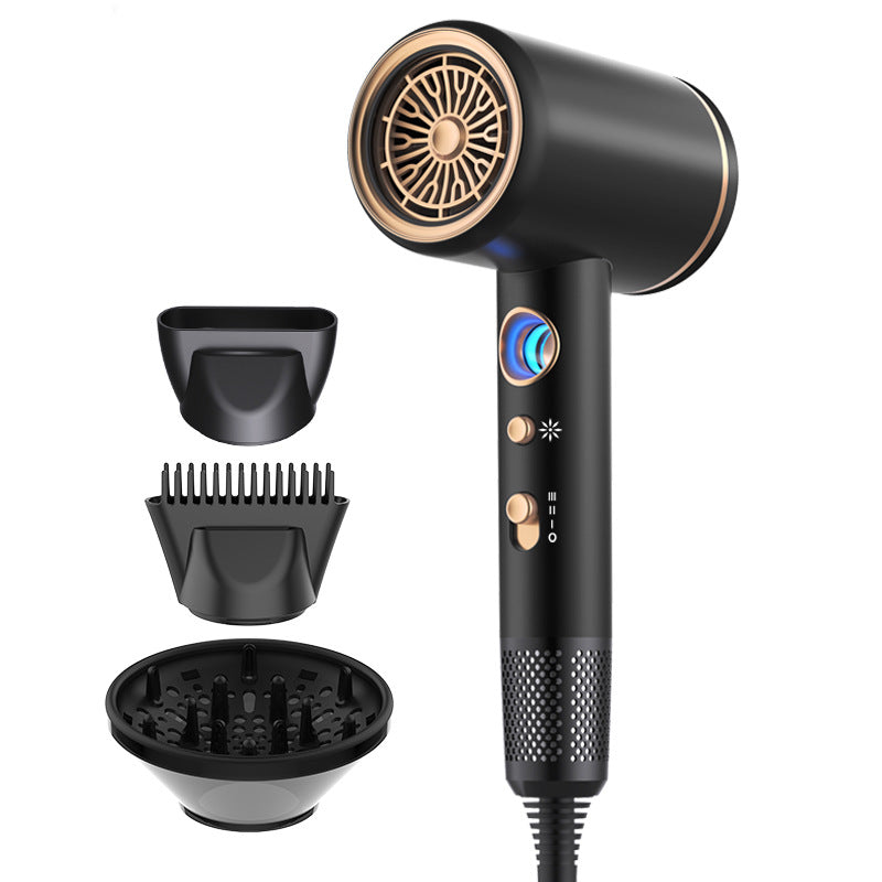 New Hair Dryer Household High-Power Temperature Display Hair Dryer Hot And Cold Air 6-Speed Negative Ion