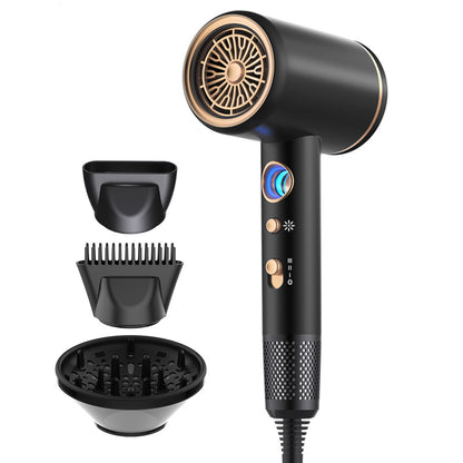 New Hair Dryer Household High-Power Temperature Display Hair Dryer Hot And Cold Air 6-Speed Negative Ion
