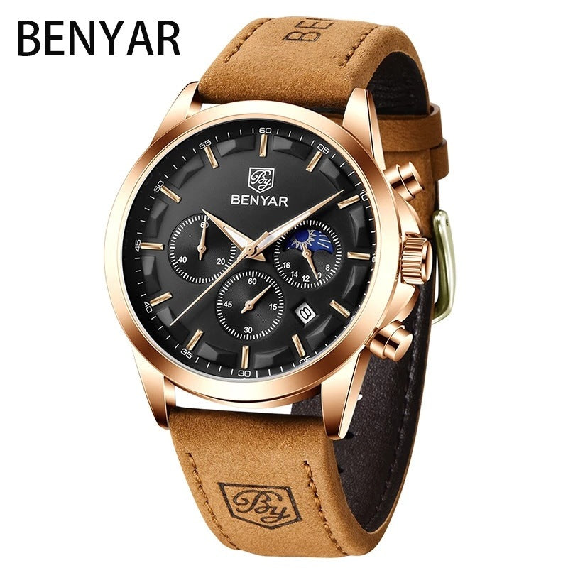 Watch Belt Multifunctional Waterproof Calendar Six-pin Calendar Business Men's Watch